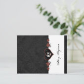 スケルトン黒追加ネーム光沢折り畳み座席表 ポストカード (スタンド正面)