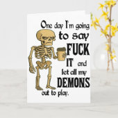 スケルトン いつかはっきり言う日が来る 許して カード (黄色い花)