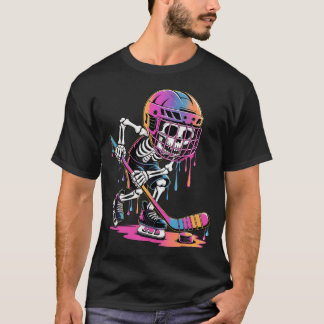 スケルトン アイスホッケー ドリップ ジュニア 男の子 ドリッピング Tシャツ