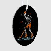 スケルトン アイスホッケー ハロウィン 少年 楽しい ハロウィン オーナメント (正面)