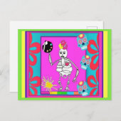 スケルトン・アーティスト、Day of the Dead、アート ポストカード (正面/裏面)