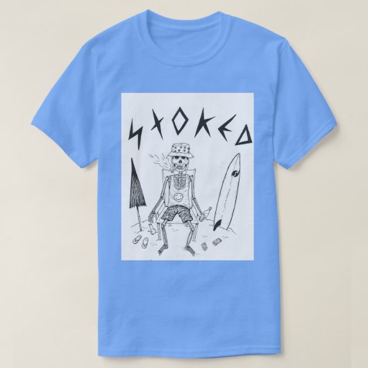 スケルトン・オン・ザ・ビーチ Tシャツ (デザイン正面)