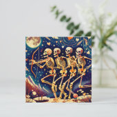 スケルトン カップル バレンタインデー クッション シーズンカード (スタンド正面)