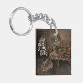 スケルトン・ガール・ブック・ラバー キーホルダー (正面左)