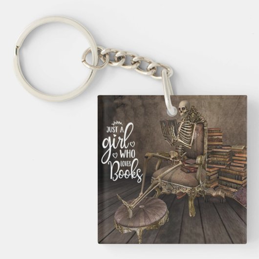 スケルトン・ガール・ブック・ラバー キーホルダー (正面)