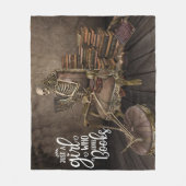 スケルトン・ガール・ブック・ラバー フリースブランケット (正面)