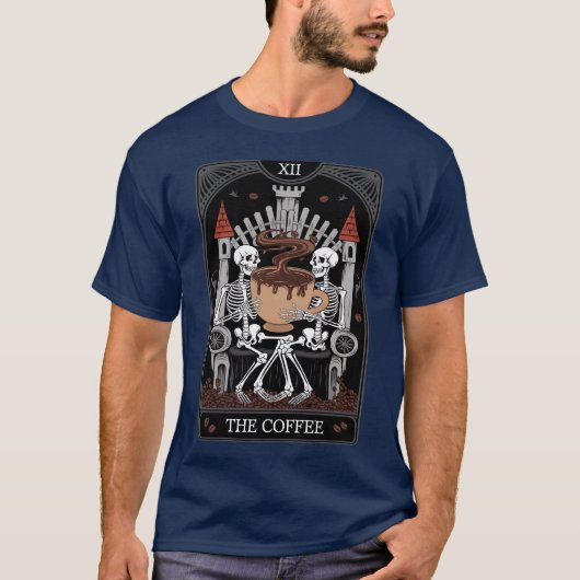 スケルトン コーヒーカード ボーイ Tシャツ (正面)