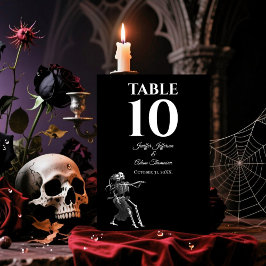 スケルトン ゴシック ハロウィン オルタナティブ ウェディング テーブルナンバー