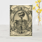 スケルトン、ゴシック、中世 カード (黄色い花)