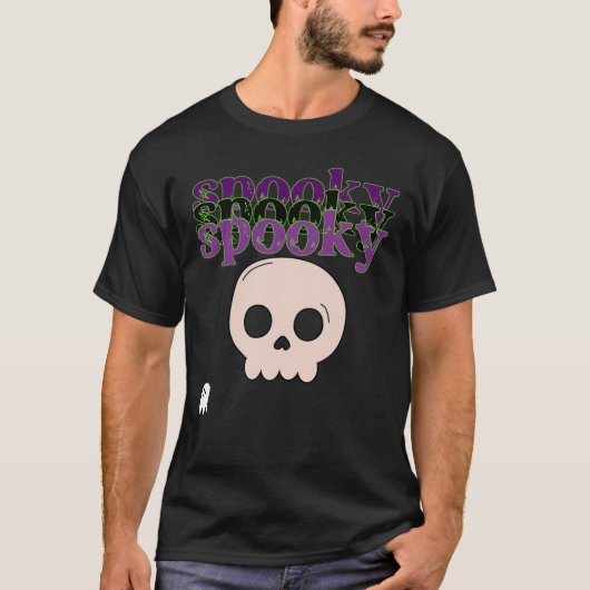 スケルトン+ゴーストでハッピーハロウィン Tシャツ (正面)