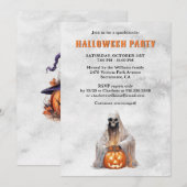 スケルトン ゴースト ジャック・オ・ランタン ハロウィンパーティー 招待状 (正面/裏面)