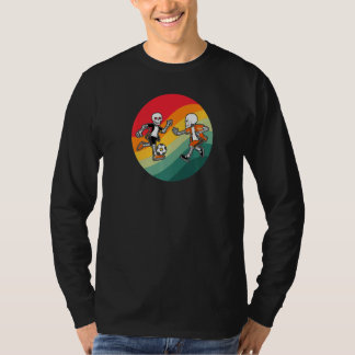 スケルトン サッカー スケルトン フットボール   ハロウィーン スプー Tシャツ