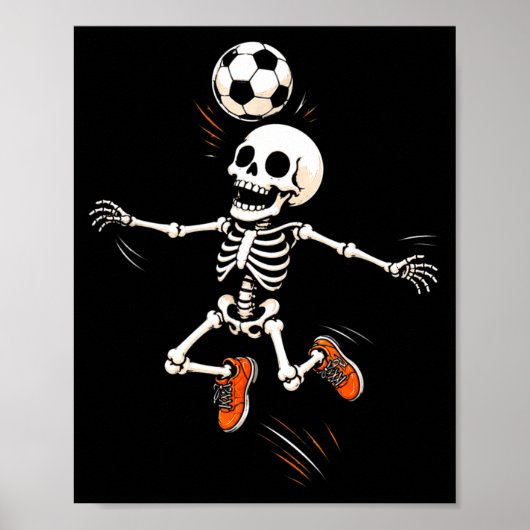 スケルトン サッカー ハロウィン コスチューム 少年  ポスター (正面)