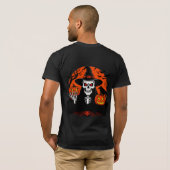 スケルトン ジャック・オ・ランタン ハロウィンの夜に輝く✨ Tシャツ (裏面フル)