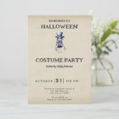 スケルトン・トップハット・蝶ネクタイ ビンテージ・ハロウィン 招待状 (スタンド正面)
