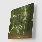 『スケルトン・ドッグ・アンド・ヒランニングューマン・』   スクエア壁時計 (傾斜)