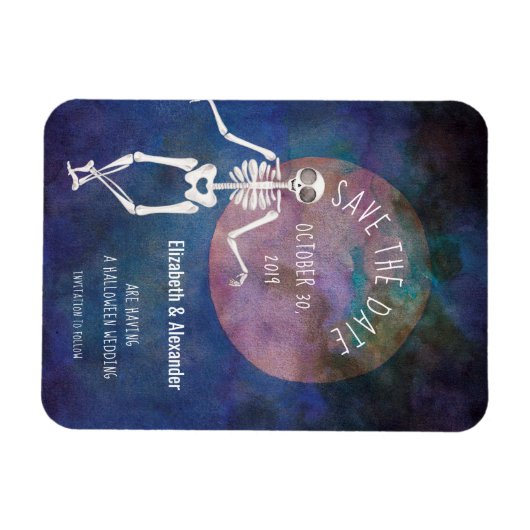 スケルトン/ハロウィン結婚ズ/日付の保存 マグネット (横)