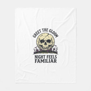 スケルトン ハロウィン グラフィック Tシャツ お月さま_1 フリースブランケット