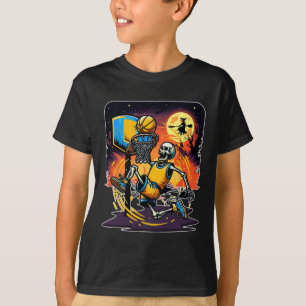 スケルトン ハロウィン ホラー コスチューム スケッチ プレーヤー ロ Tシャツ
