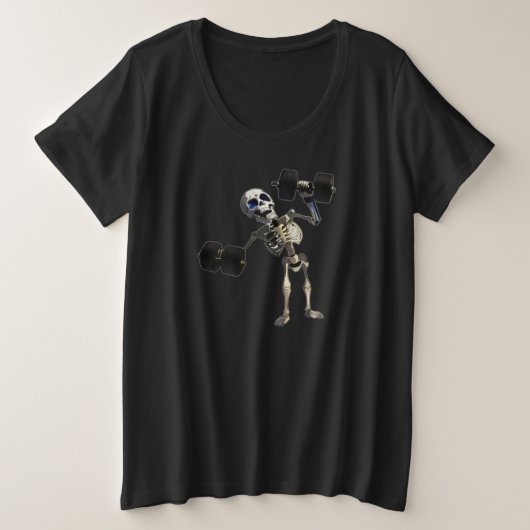 スケルトン/ハロウィン/面白い/ジム プラスサイズTシャツ (デザイン正面)