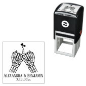 スケルトン・ハンズ・ピンキーの誓いハート・結婚カップル セルフインキングスタンプ (インサイチュ)