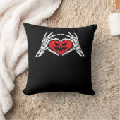 スケルトン・ハンズAハート不気味・ハロウィン クッション (ブランケット)