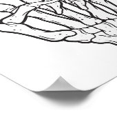 スケルトン・ハンドメイキング・ピースのサイン ポスター (角)