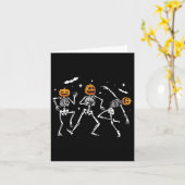 スケルトン パンプキン ハロウィン カード (黄色い花)