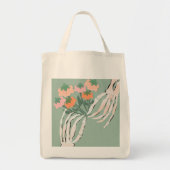 スケルトン パンプキン ブーケ ハロウィン トートバッグ (正面)