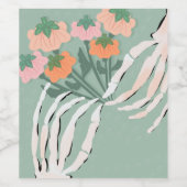 スケルトン パンプキン ブーケ ハロウィン ワインラベル (シングルラベル)