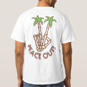 スケルトン/ピースアウト！/ DRK帝国 Tシャツ (裏面)