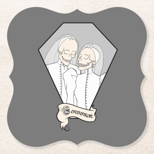 スケルトン・ブライド ペーパーコースター (正面)