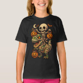 スケルトン＆ミイラのT-Rexハロウィンデザイン Tシャツ (正面)