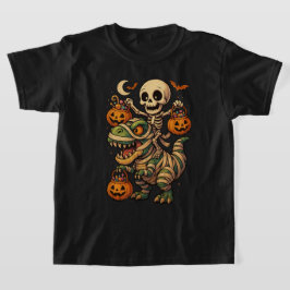 スケルトン＆ミイラのT-Rexハロウィンデザイン Tシャツ