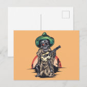 スケルトン ミュージシャン ハロウィン シーズンポストカード (正面/裏面)