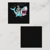 スケルトン・ライディングゾンビサメ・ファンハロウィーン・ギフト スクエア名刺 (正面/裏面)
