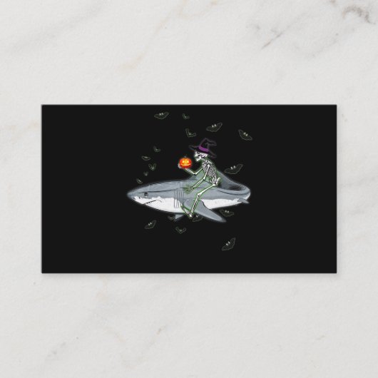 スケルトン·ライディング·サメ-おかしなハロウィーン·サメ贈り物 名刺 (正面)