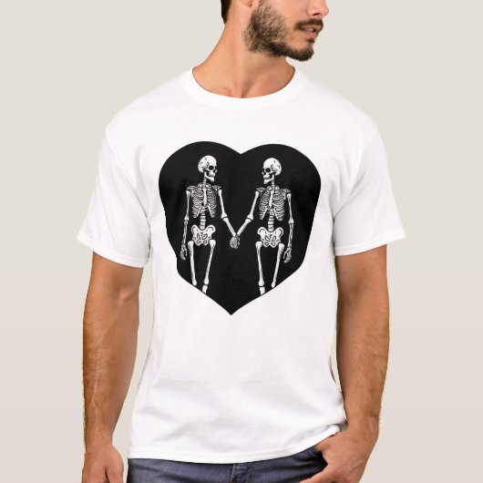 スケルトン+ラバーズ+ハート Tシャツ (正面)