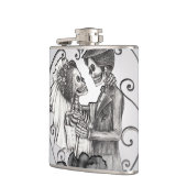 スケルトン・ラブ・カップル・マリッジダンス フラスク (左)
