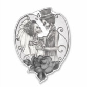 スケルトン ラブ カップル 結婚 ダンス ウェディング シール (正面)