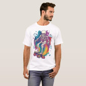 スケルトン ローラー スケーター Tシャツ (正面フル)