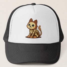 スケルトン+猫+ハロウィン キャップ