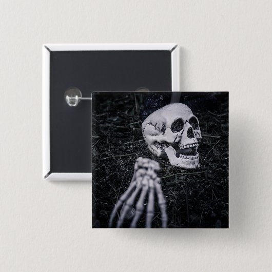 スケルトン 缶バッジ (正面&裏面)