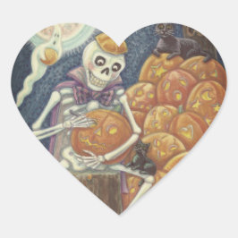 スケルトン、黒猫カービングジャッキ、ステッカーシート ハートシール