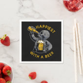 スケルトンAカップのビール運で一番幸せ スタンダードカクテルナプキン (インサイチュ)