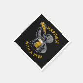 スケルトンAカップのビール運で一番幸せ スタンダードカクテルナプキン (角)