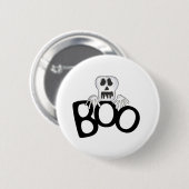 スケルトンBoo Tシャツとギフト 缶バッジ (正面&裏面)