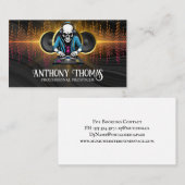 スケルトンDj | 音楽スピーカーイコライザーの背景 名刺 (正面/裏面)