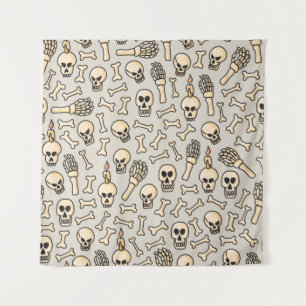 スケルトンDoodles:ヴィンテージテキスタイルパターン。 タペストリー