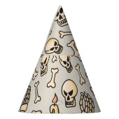 スケルトンDoodles:ヴィンテージテキスタイルパターン。 パーティーハット (左)